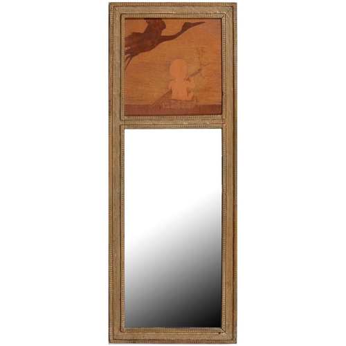 1121 - A J Rowley – The Adventurer, c1930, marquetry and giltwood mirror, the reverse with gallery label Th... 