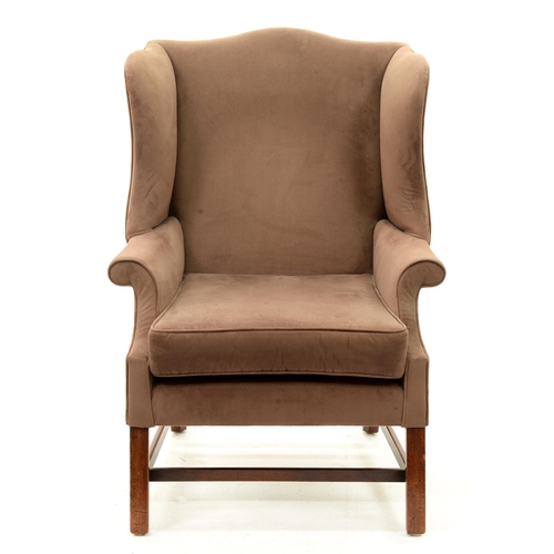 1199A - A George III mahogany wing back armchair, 108cm h