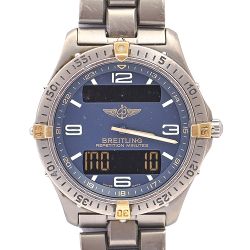 134 - A Breitling titanium digital/analogue gentlemen's wristwatch, Aerospace Repetition Minutes, Ref F653... 