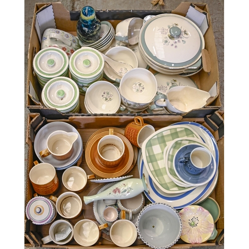 1413 - Miscellaneous ceramics, including a Midwinter part dinner service, kitchen storage jars, Poole and H... 