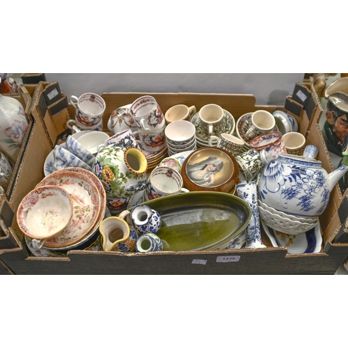 1436 - Miscellaneous Continental and other ceramics, including a pair of Vienna style porcelain saucers, a ... 