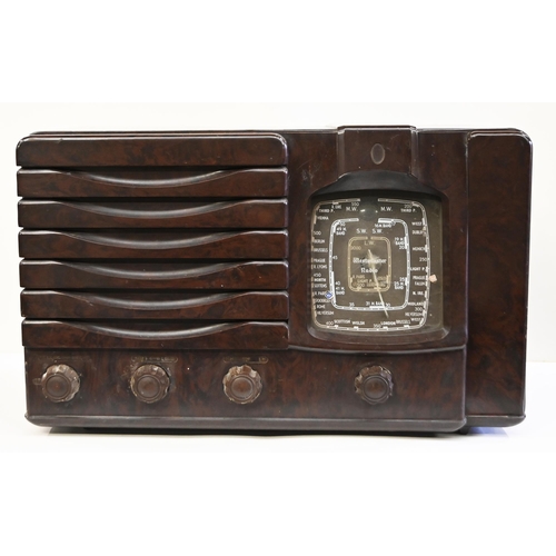 1460 - A Bakelite Westminster radio, model ZA617, c 1940s, 31cm h; 50 x 27cm