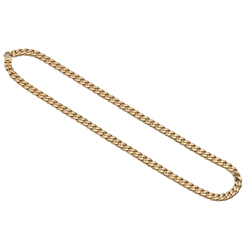 181 - A 9ct gold flat curb necklace, 71cm l, 123.7g