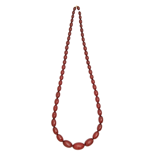 209 - A necklace of faturan beads, 62g