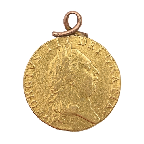 216 - Gold coin. Guinea 1790, mounted, 8.7g