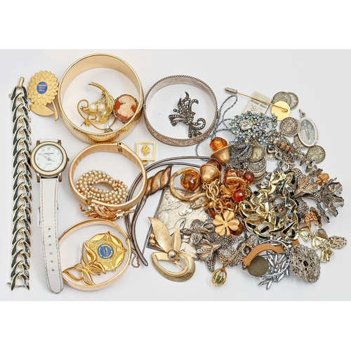 245 - Miscellaneous costume jewellery, including silver articles