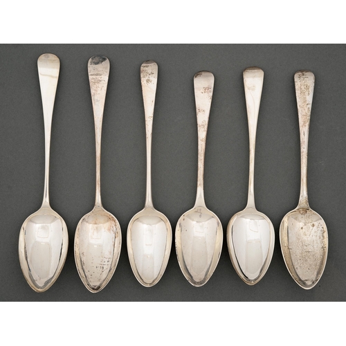 326 - One and a pair of George III siler tablespoons, Old English pattern, both Newcastle, by Langlands &a... 