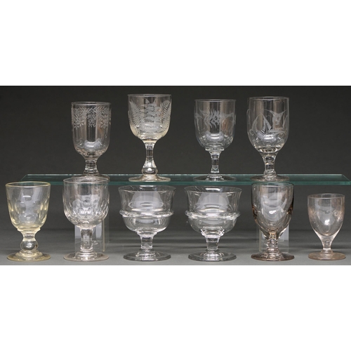 427 - Eight and a pair of Victorian and early 20th c glass goblets, various sizes