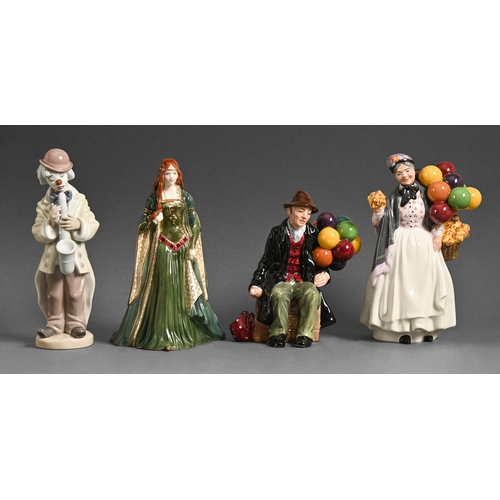 444 - A Royal Worcester figure of The Princess of Tara, a Royal Doulton figure of The Balloon Man and anot... 