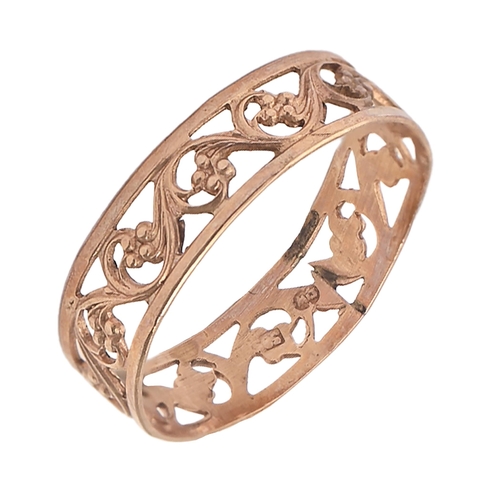 45 - A gold openwork ring,  marked 585, 1.4g, size N