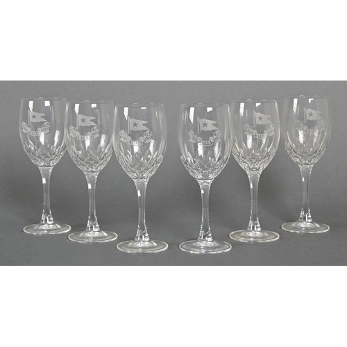 491 - Maritime Interest. A set of six etched White Star Line wine glasses, 20th c, 17cm h, foot etched (6)... 