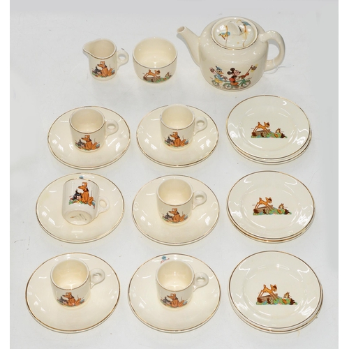 530 - A Beswick child's tea set decorated with Disney characters, c.1950, 10cm h, printed mark,... 