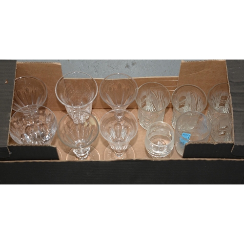 577 - Six English wine, ale and other glasses, early-mid 19th c, and six others, various sizes (12)... 