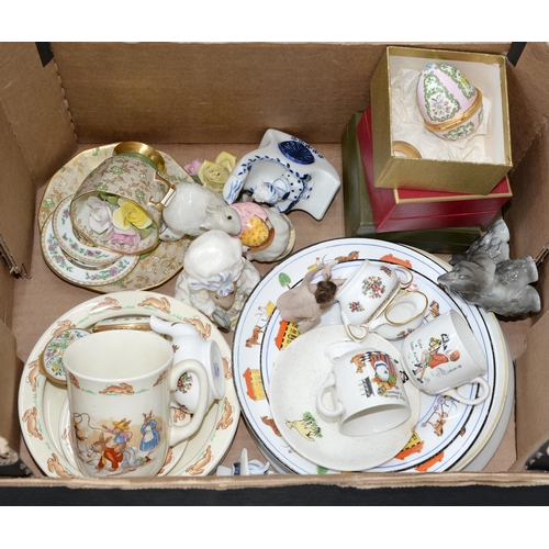 579 - Miscellaneous ceramics, 19th and 20th c, including Royal Doulton 'Bunnykins' mug, saucer and dish, B... 