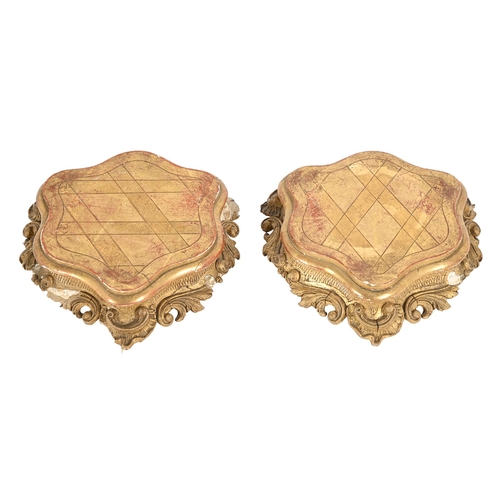 665 - A pair of French giltwood and composition stands, late 19th c, losses