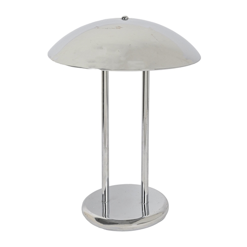 709 - A mid century chromium-plated mushroom top table lamp, 46cm h x 32cm