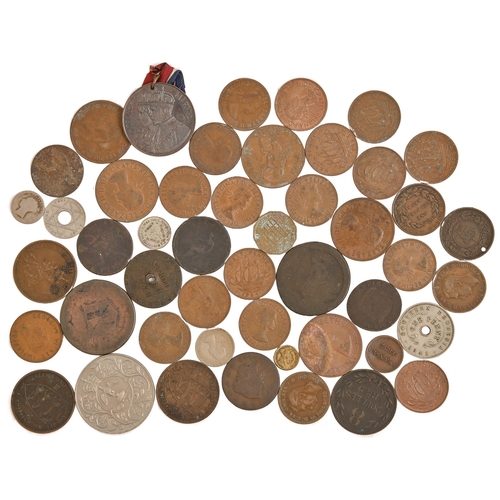 730 - Miscellaneous George III, Victorian and later coins and tokens, etc