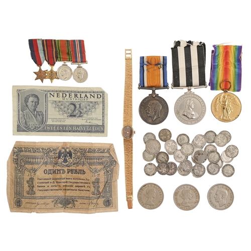 746 - WWI pair British War Medal and Victory Medal, Capt H T Prys-Jones RAF, a group of WWII miniature med... 