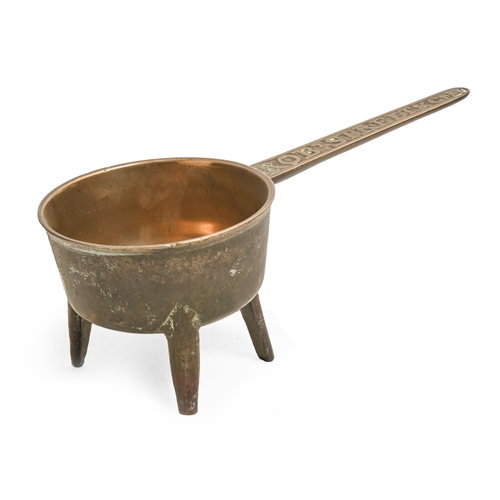 787 - An English bronze skillet, Bridgewater, c1776-1785,  the handle cast  ROBT STREET & CO and with ... 