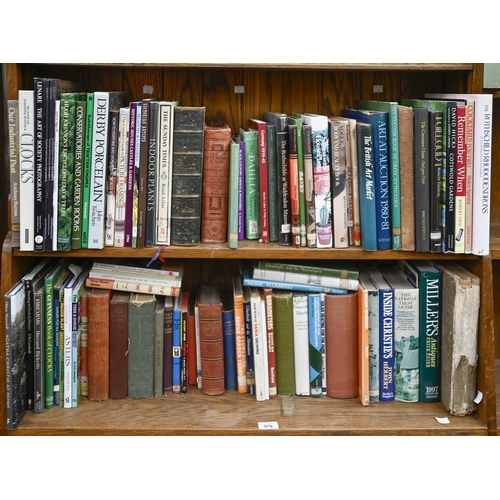 979 - Books. Three shelves of general stock, 20th c, including gardening and botany, some antique referenc... 