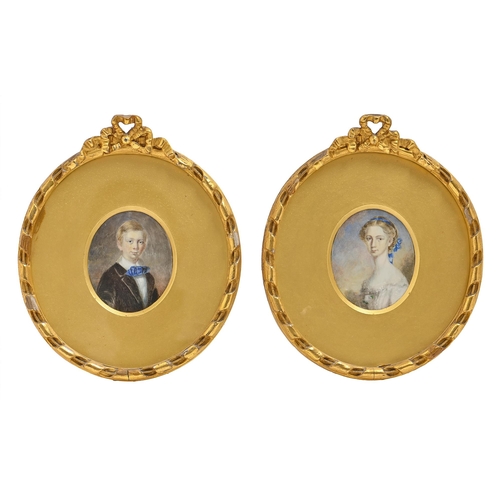 987 - English School, early 19th century - a pair of Portrait Miniatures of John Wilde Thackeray and Eliza... 