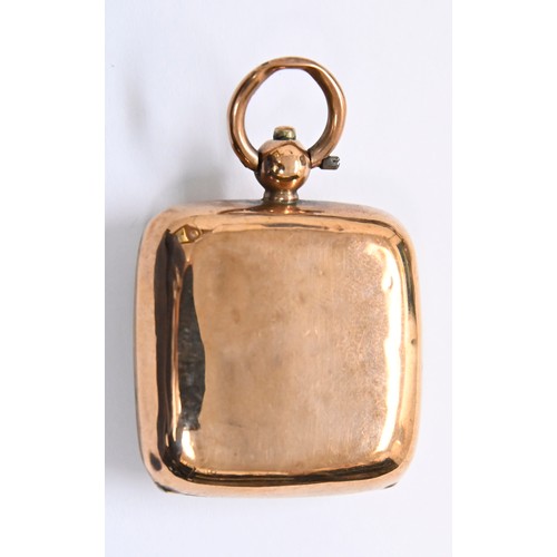 31 - An Edwardian 9ct gold sovereign case, cushion shaped, 30mm x 30mm, by E J Houlston Ltd, Birmingham 1... 