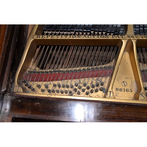 1264 - A Steinway and Sons. A rosewood five foot grand piano number 96165, ivory keysPlease note Mellors &a... 