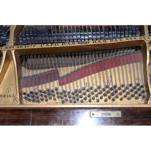 1264 - A Steinway and Sons. A rosewood five foot grand piano number 96165, ivory keysPlease note Mellors &a... 