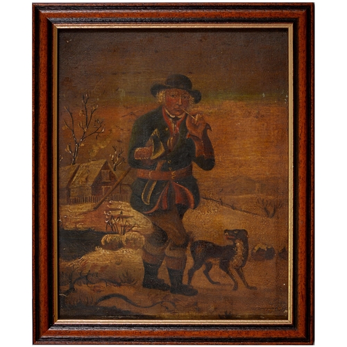 794 - After Thomas Barker of Bath - The Woodman and his Dog, oil on board, 23.5 x 18.5cm