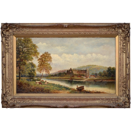 797 - English School, 19th c - Tintern Abbey, indistinctly signed H HARR*, oil on canvas, 42.5 x 75.5cm... 