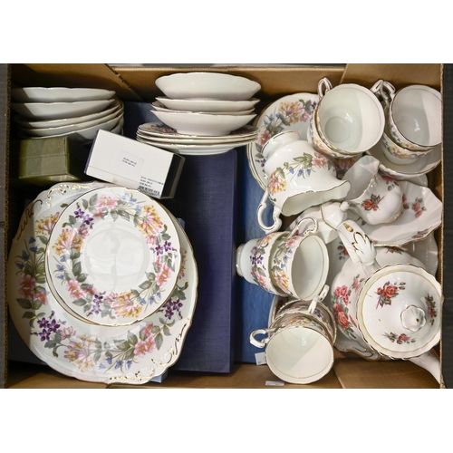 1001 - A Paragon bone china Country Lane tea service, Royal Albert Centennial Rose coffee pot and tray, Roy... 