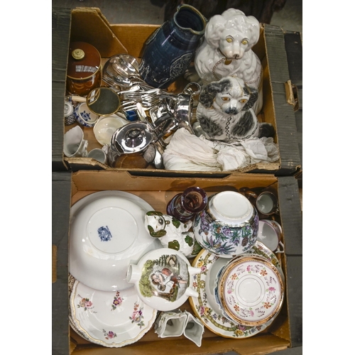 1025 - Miscellaneous ceramics and plated flatware, 19th c and later