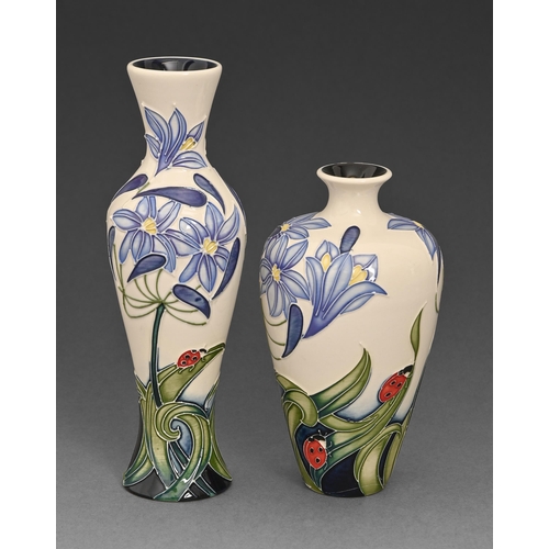 117 - Two Moorcroft Fly Away Home vases, 2005, 20.5cm h and smaller, impressed mark, painted initials (2)... 