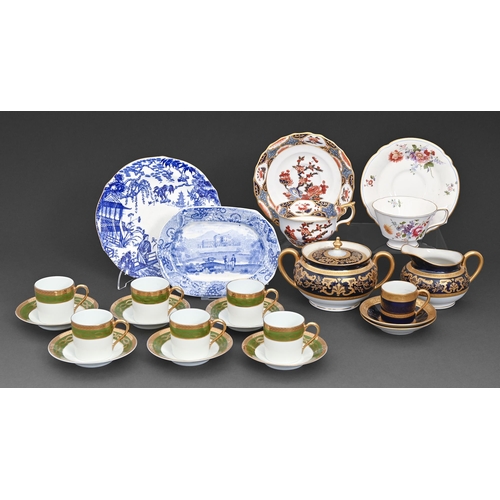 118 - Miscellaneous porcelain and stoneware teaware, early 20th c, to include an etched gilt Theodore Havi... 