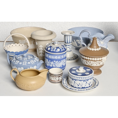 332 - Miscellaneous Staffordshire stoneware attributed to Charles Bourne, c.1817-1830, to include two slop... 