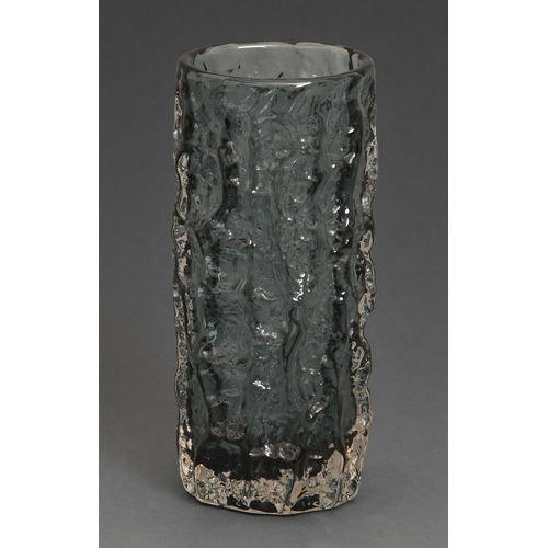 36 - A Whitefriars indigo bark vase, designed by Geoffrey Baxter for the Textured range, c1970, 18.5cm h... 