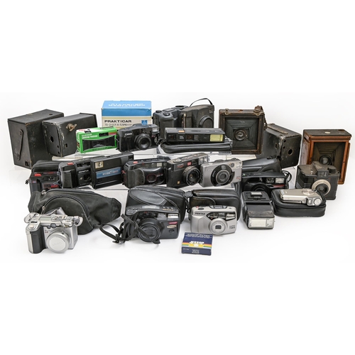 528 - Miscellaneous cameras, to include Samsung, Nikon, Canon, Ilford, Halina and Kodak and miscellaneous ... 