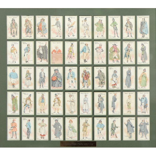 552 - Players cigarette cards, 1920s and later, framed sets, including characters from Dickens, footballer... 