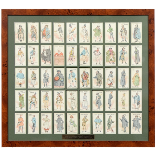 552 - Players cigarette cards, 1920s and later, framed sets, including characters from Dickens, footballer... 