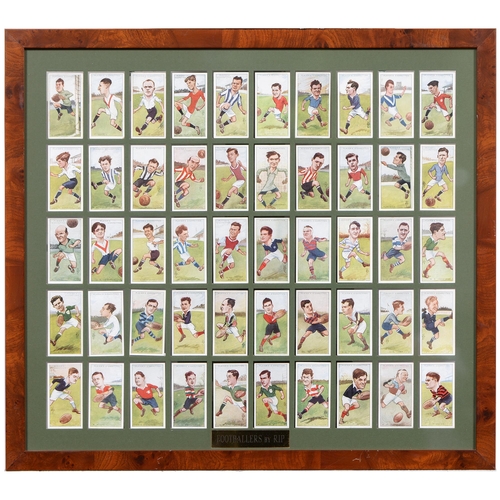 552 - Players cigarette cards, 1920s and later, framed sets, including characters from Dickens, footballer... 