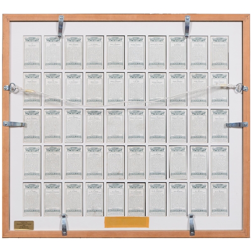 552 - Players cigarette cards, 1920s and later, framed sets, including characters from Dickens, footballer... 