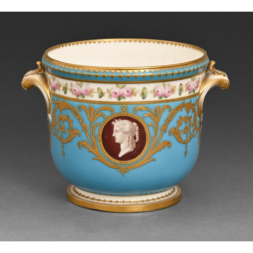 57 - A miniature Minton seau a glace, c.1850-1870, painted en grisaille with Diana and Ceres and their im... 