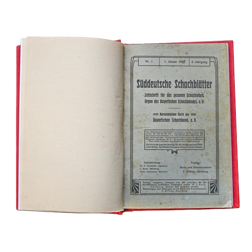 618 - Chess. Germany: Süddeutsche Schachblätter, Nos. 1-24, 1st January - 15th December, 1908, bound as on... 