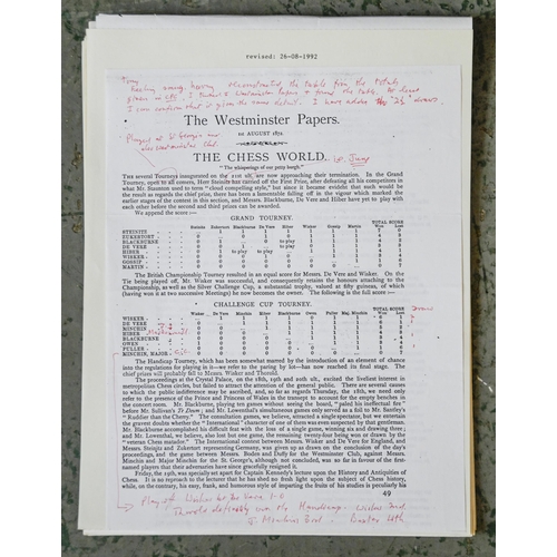 635 - Chess. The Westminster Chess Papers: A Monthly Journal, 1868-70, two facsimile volumes, s.l., s.n., ... 