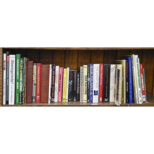 644 - Books. One shelf of military history and militaria, mostly the German Third Reich and Wehrmacht, 20t... 