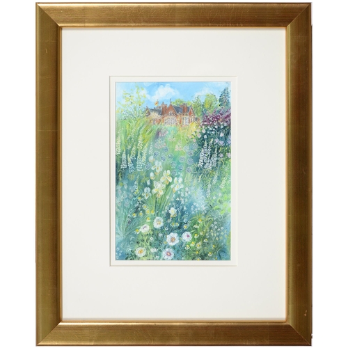 679 - Selina Thorp (b. 1968) - White Garden, Burton Agnes, signed, oil pastel, 30.5 x 20cm; another work b... 