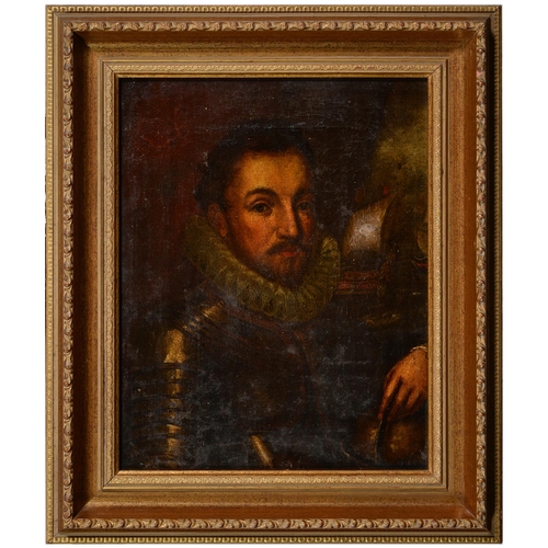 707 - English School - Portrait of Sir Walter Raleigh, oil on canvas, 34.5cm x 27cm