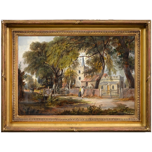 739 - English School, 19th century - Sunday Morning, oil on canvas, 31.5cm x 46cmProvenance: anon sale, Ch... 