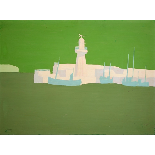 752 - Hugh Bulley (1924-2020) - The Lighthouse, signed and dated '66, inscribed and titled to verso, acryl... 