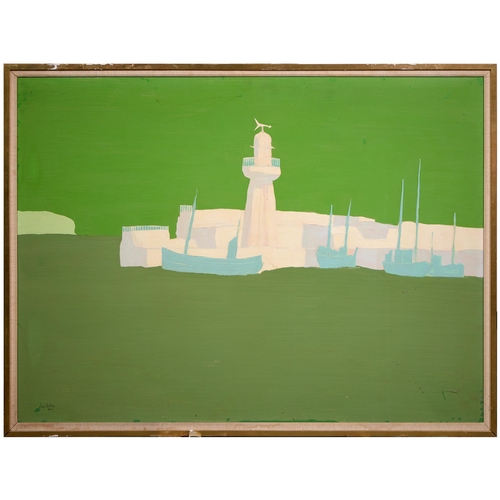 752 - Hugh Bulley (1924-2020) - The Lighthouse, signed and dated '66, inscribed and titled to verso, acryl... 